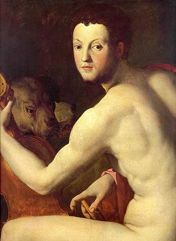 Cosimo I de Medici as Orpheus by Bronzino and why is he having a flute in his hand?